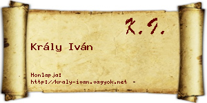Krály Iván névjegykártya