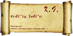 Krály Iván névjegykártya